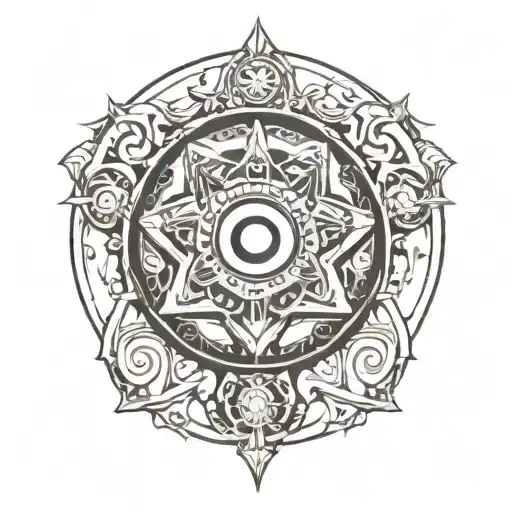 solomon seals circles tattoo design idea