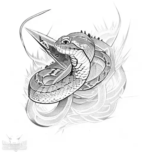 snake spikes weapon tattoo design idea