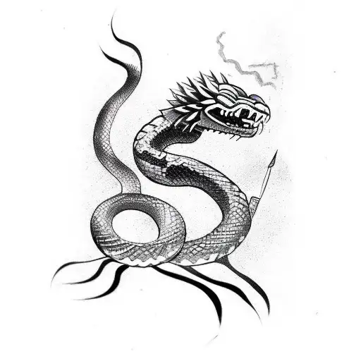 snake spikes weapon tattoo design idea