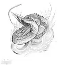 snake spikes weapon tattoo design idea