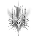 weapon spikes mythical tattoo design idea