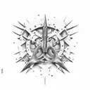 weapon spikes mythical tattoo design idea