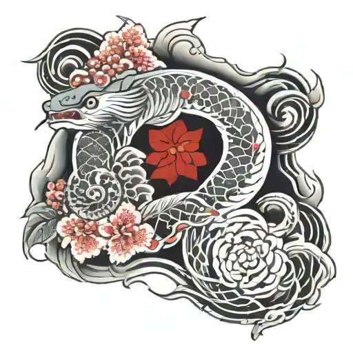 traditional irezumi style sleeve tattoo design idea