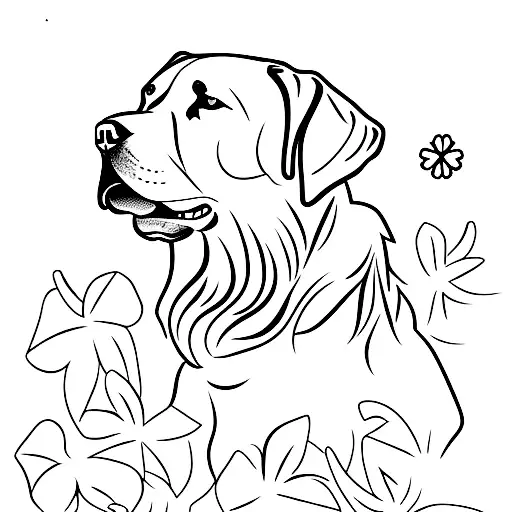 labrador en un trazo tattoo design idea