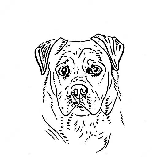a labrador in one line tattoo design idea