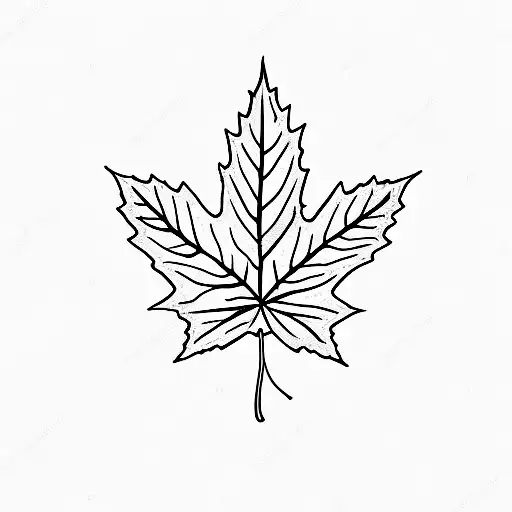 maple leaf outline tattoo