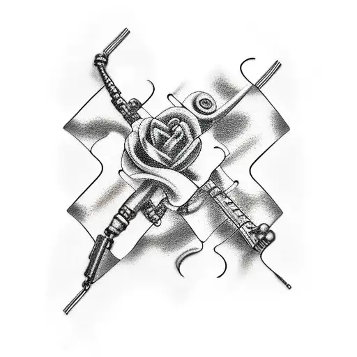 Puzzle arm tattoo design idea