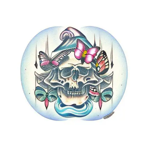 "this too shall pass" phrase with butterflies around  tattoo design idea