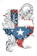 Texas flag tattoo design idea
