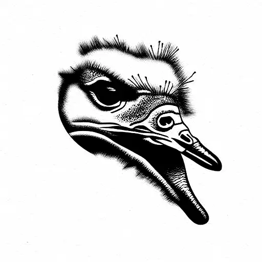 ostrich, courage tattoo design idea