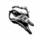 ostrich, courage tattoo design idea