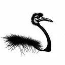 ostrich, courage tattoo design idea