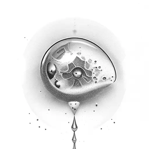Metal droplet vertical tattoo design idea