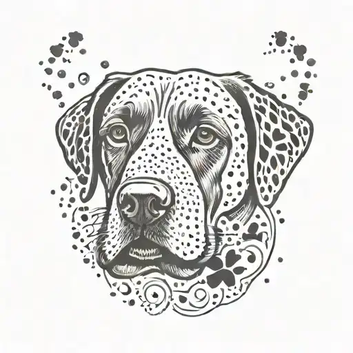 chocolate lab dog paw dot art inspired tattoo tattoo design idea