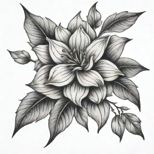 July birthday month flower growing tattoo design idea