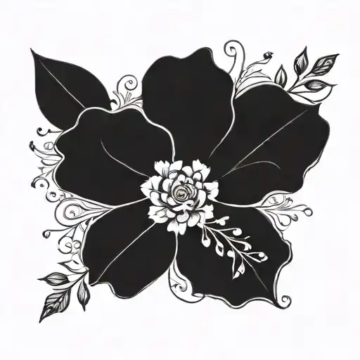 A simple quote in elegant script font surrounded by delicate blackwork floral designs, symbolizing the client's love for motivation quotes tattoo design idea