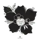 A simple quote in elegant script font surrounded by delicate blackwork floral designs, symbolizing the client's love for motivation quotes tattoo design idea