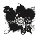 A simple quote in elegant script font surrounded by delicate blackwork floral designs, symbolizing the client's love for motivation quotes tattoo design idea