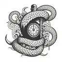 time bomb wit snakes inside surrounded tattoo design idea