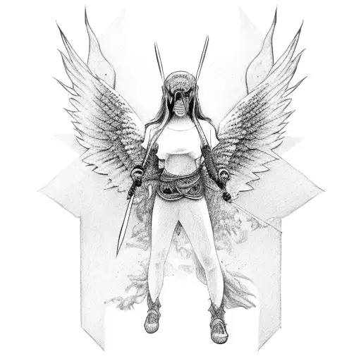 Angel Warrior  tattoo design idea