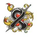 Infinity Herz M & M tattoo design idea