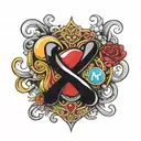 Infinity Herz M & M tattoo design idea