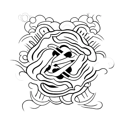 opium style tattoo design idea