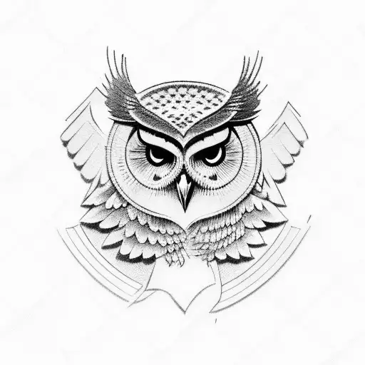 Military intelligence emblem with an owl tattoo design idea