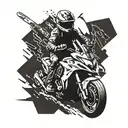 Incorporate a snowmobile drag racing track with tools scattered around in the background tattoo design idea