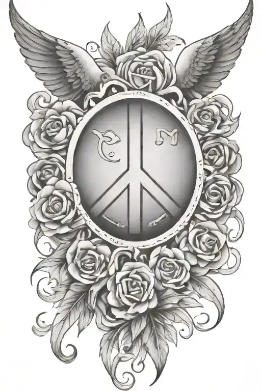 tattoo with the  words peace prosperity patience and make it biblical  tattoo design idea