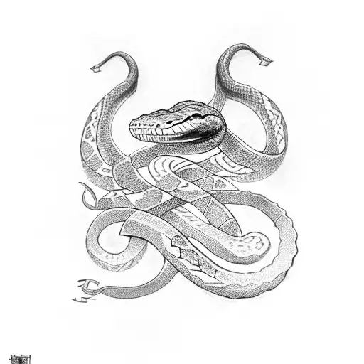 Snake with vikings runes tattoo design idea