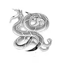 Snake with vikings runes tattoo design idea