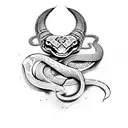Snake with vikings runes tattoo design idea