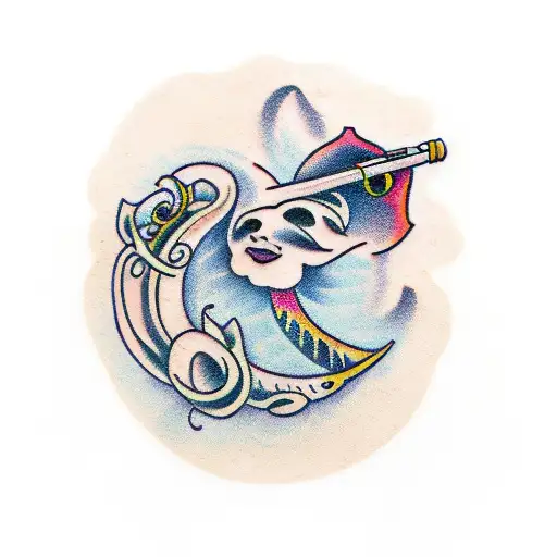 flute tattoo design idea