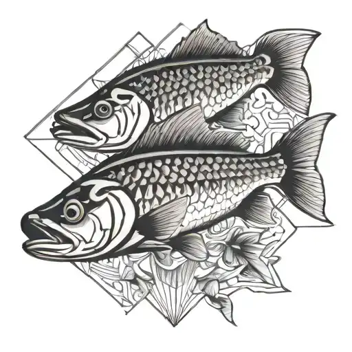 fishing walleye tattoo design idea