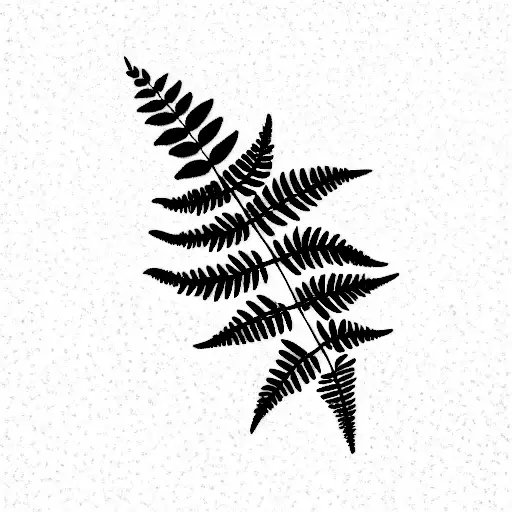 fern and flowers mixed together tattoo design idea
