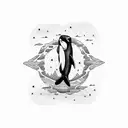 orca whale  tattoo design idea