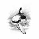 orca whale  tattoo design idea