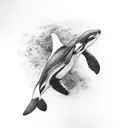 orca whale  tattoo design idea