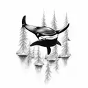 orca whale  tattoo design idea