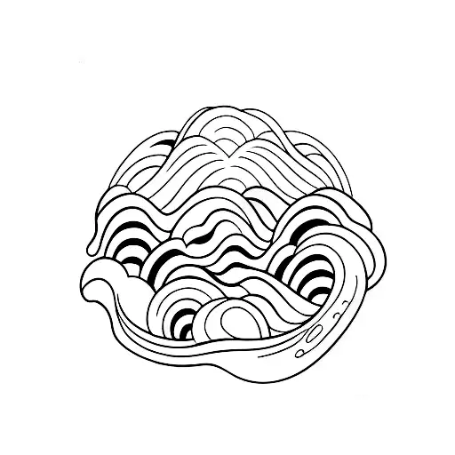 Ocean Wave and montain. triceps tattoo design idea