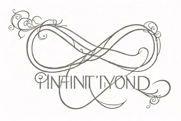 infinity sign tattoo with the word and beyond  tattoo design idea
