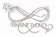 infinity sign tattoo with the word and beyond  tattoo design idea