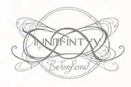 infinity sign tattoo with the word and beyond  tattoo design idea