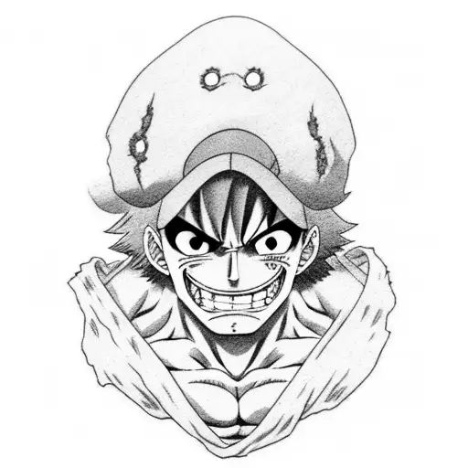 luffy gear 5  tattoo design idea