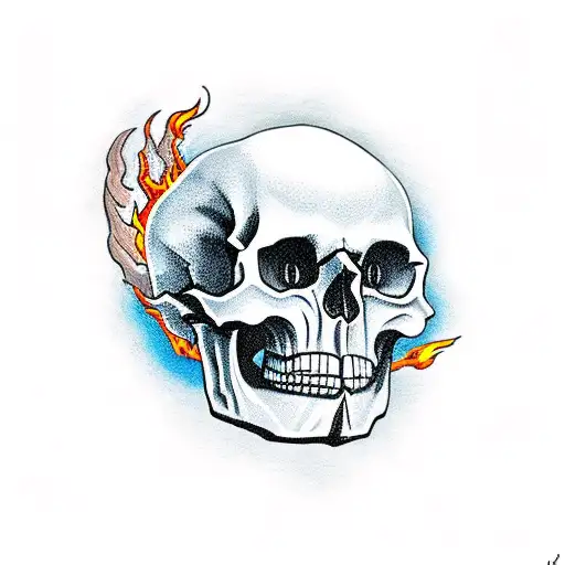 skull, demonstriert, Devil, Fire, evil, fiend, dark, fire tattoo design idea