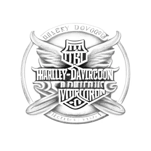 Harley Davidson logo merged with a web developer coding on a computer tattoo design idea