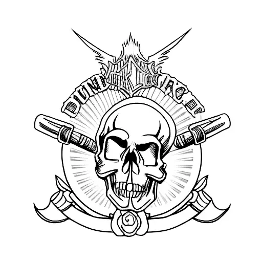 Punk rock-inspired Harley Davidson motorcycle with flames and a skull tattoo design idea