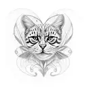 Labyrinth with a realistic heart with scars, a tree with safari animals, 4 angels, 2 angel babies, tear drops, dream cat tattoo design idea