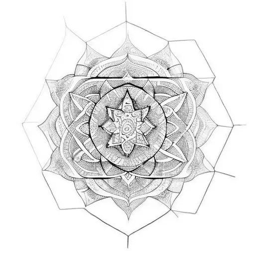 sacred geometry henna tattoo design idea